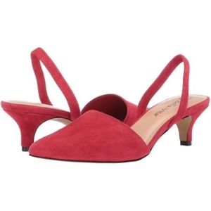 NEW Bella Vita Women's Sarah Slingback Dress Shoe, Red Kidsuede Leather 11 WW